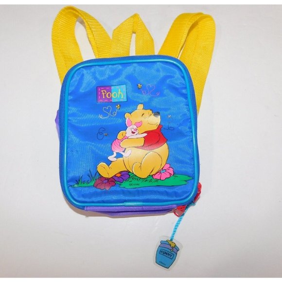Vintage Disney Winnie the Pooh Piglet  PVC Mini Backpack Travel Bag Toddler Kids - Picture 1 of 10